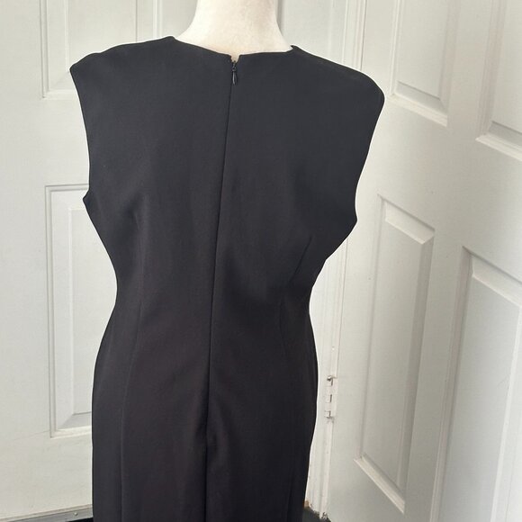 Calvin Klein Dress Women's Black Faux Wrap D-Ring Sleeveless Size 10 - Picture 3 of 11